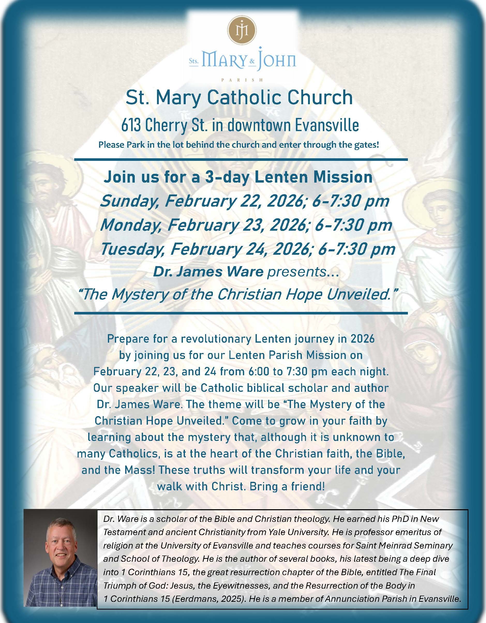 Dr. James Ware 3 Day Mission Lent 2026